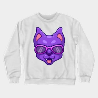 Purple Cat Cartoon Crewneck Sweatshirt